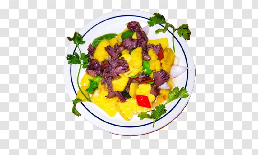 Chicken Meat Vegetarian Cuisine Salt Baked - Leaf Vegetable - Kidney Fried Pineapple Picture Transparent PNG