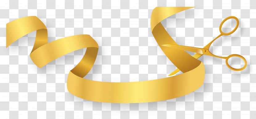 Ribbon Scissors - Yellow - Golden Transparent PNG