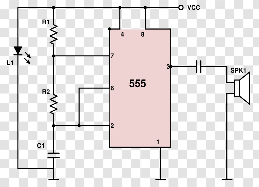 555 Timer IC Mosquito Electronic Circuit Electronics Diagram - Howto - Circuits Transparent PNG