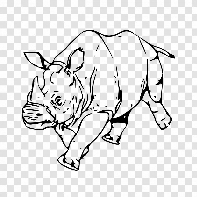 Rhinoceros Canidae Horn Clip Art - Vertebrate - Vector Rhino Transparent PNG