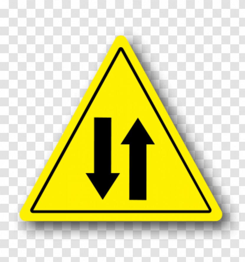 Traffic Sign Warning Arrow - Triangle - Yellow Transparent PNG