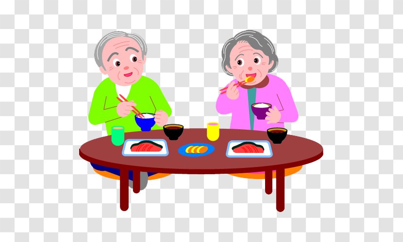 Clip Art Couples Eating - Cartoon - Elderly Couple Transparent PNG
