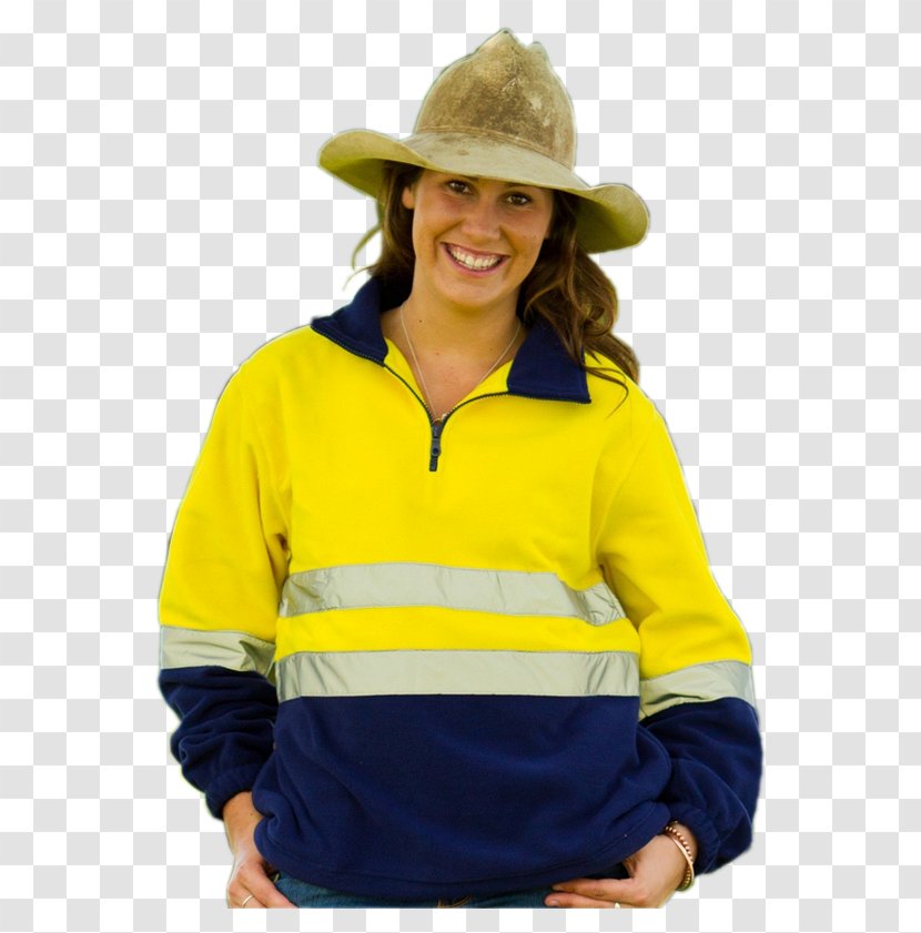 Hoodie T-shirt Sweater Polar Fleece Jacket - Neck - Yellow Muslin Cloth Transparent PNG