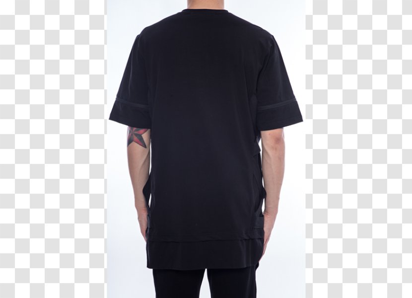 T-shirt Sleeve Crew Neck Clothing - Black - Flying Silk Fabric Transparent PNG