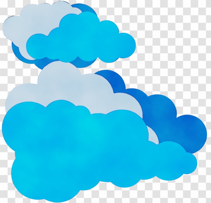 Cloud Cartoon - Aqua - Meteorological Phenomenon Turquoise Transparent PNG