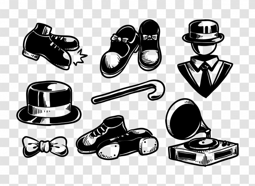 Tap Dance - Drawing - Black And White Transparent PNG