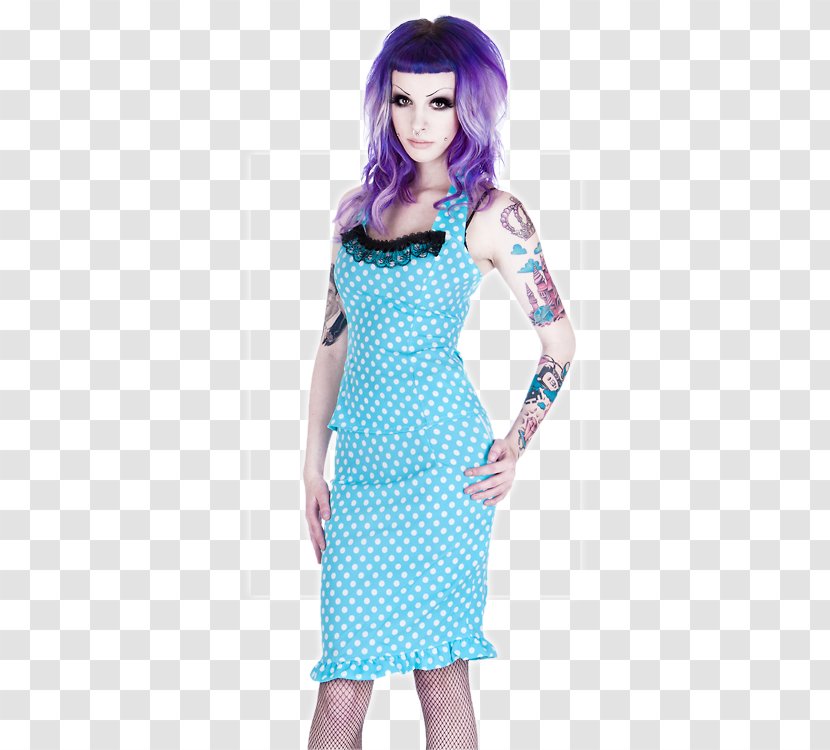 Polka Dot Fashion Costume Dress Transparent PNG