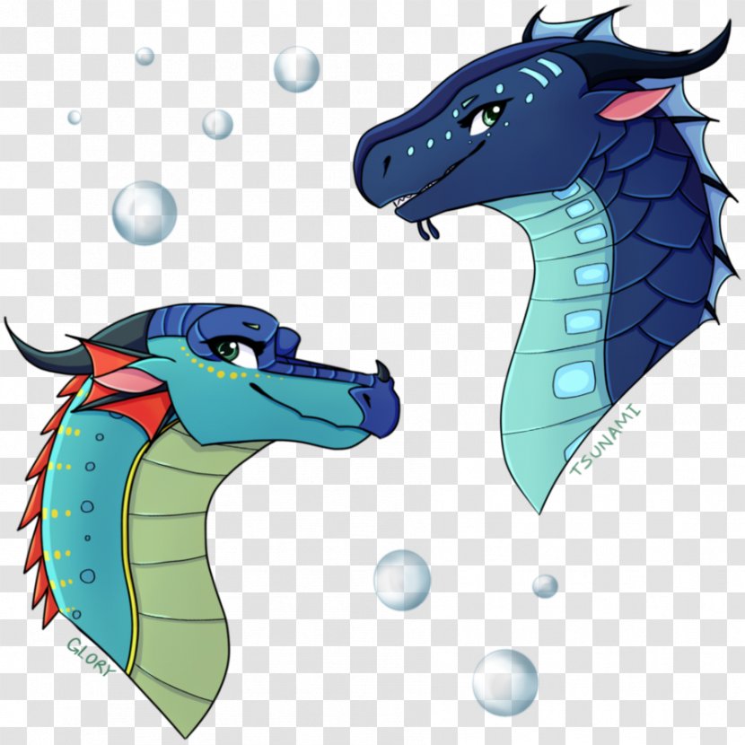 Tsunami Wings Of Fire Dragon Rip Tide Fan Art - Mythical Creature Transparent PNG