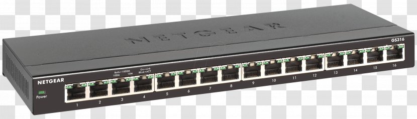 Gigabit Ethernet Network Switch Netgear Router - Audio Receiver Transparent PNG