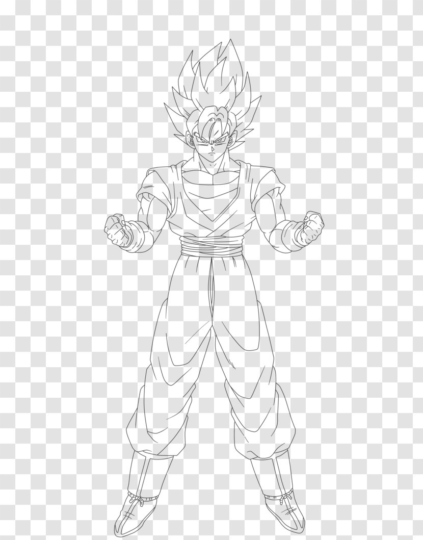 Goku Super Saiyan Line Art Sketch - Wing - Son Transparent PNG