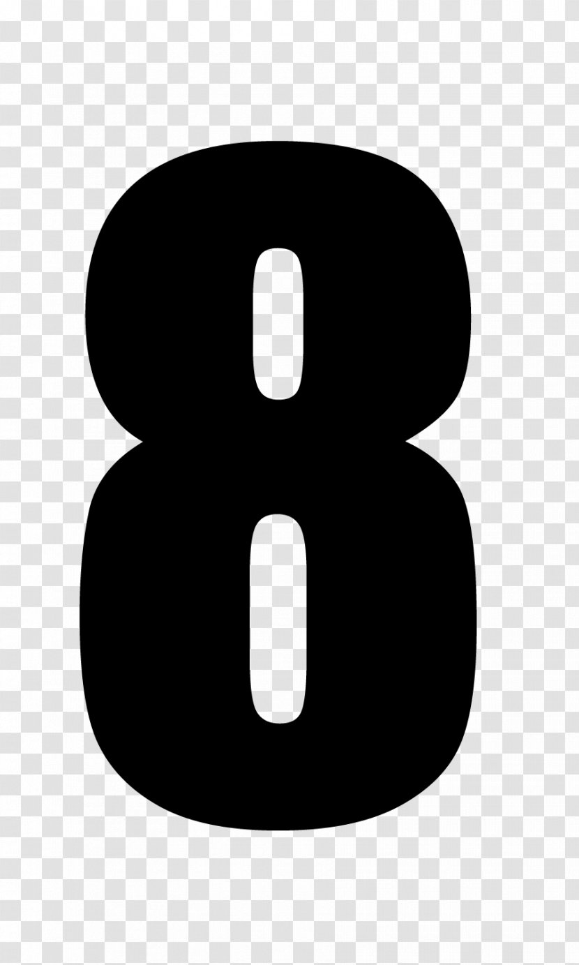 Black And White Font - El Reno - Number 8 Transparent PNG