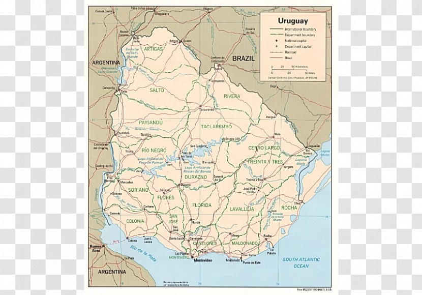 Uruguay Mapa Polityczna Atlas Country - Map Transparent PNG