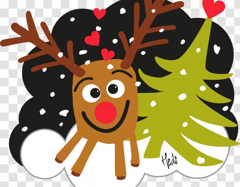 Red Christmas Ornament - Cartoon - Deer Transparent PNG