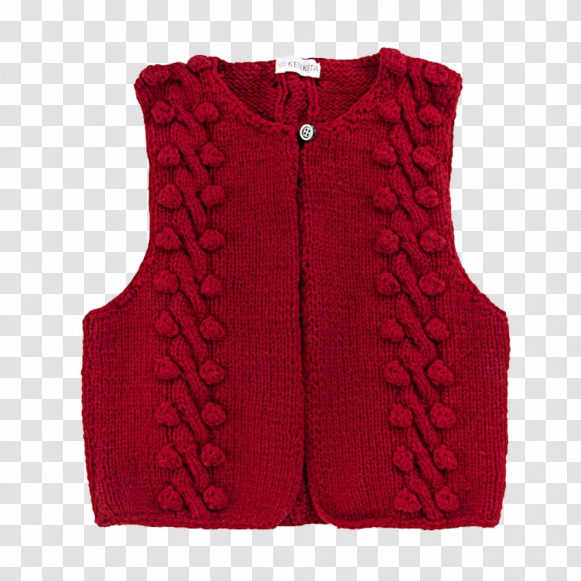 Gilets Sleeve Wool - Woolen - Red Undershirt Transparent PNG