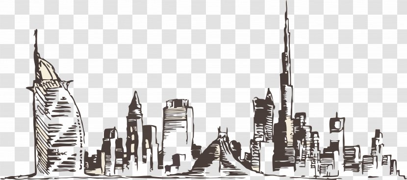 Dubai Skyline Drawing Photography Transparent PNG