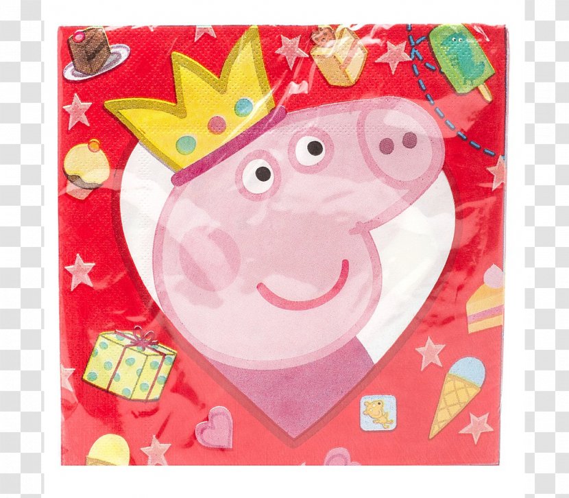 Paper Cloth Napkins Pig Textile Child Art - Peppa Transparent PNG