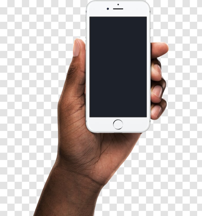 IPhone 6 X 7 Telephone - Communication Device - Hand Holding Transparent PNG