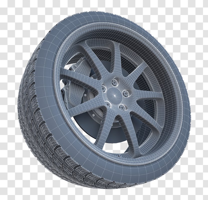 Tire Alloy Wheel Spoke Rim - Synthetic Rubber - Low Poly Car Download Transparent PNG