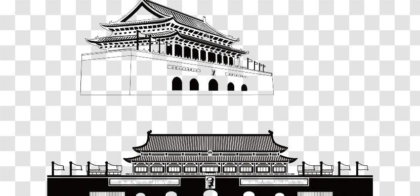 Tiananmen Square Architecture Silhouette - Brand - Free Clip Transparent PNG
