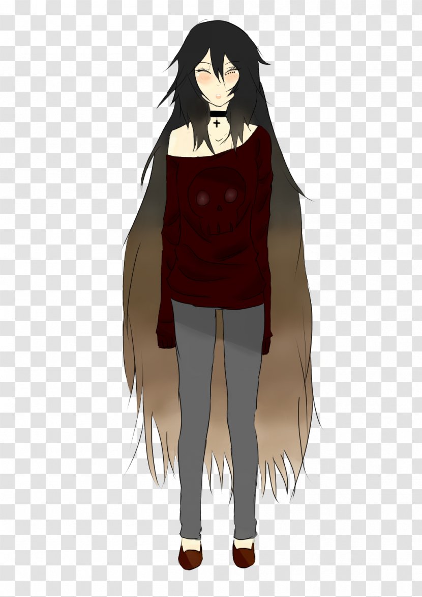 Black Hair Homo Sapiens Demon Maroon Brown - Flower Transparent PNG