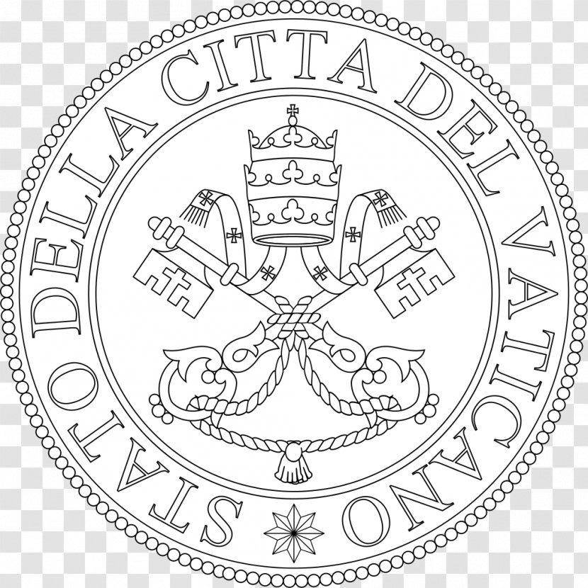 Holy See St. Peter's Basilica Institute For The Works Of Religion Square Vatican Observatory - Black And White - Line Art Transparent PNG