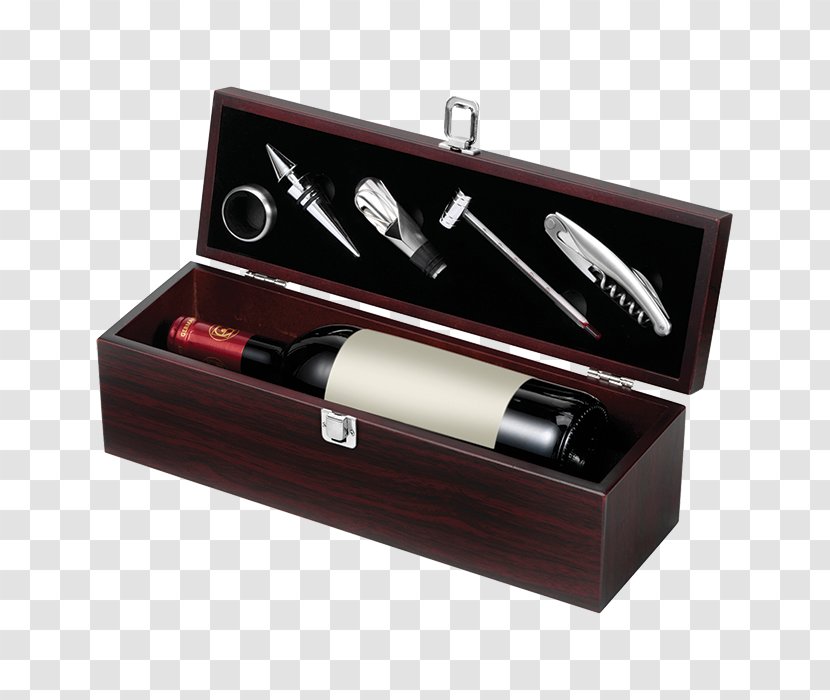 Wine Box Gift Corkscrew Bottle - Wooden Transparent PNG