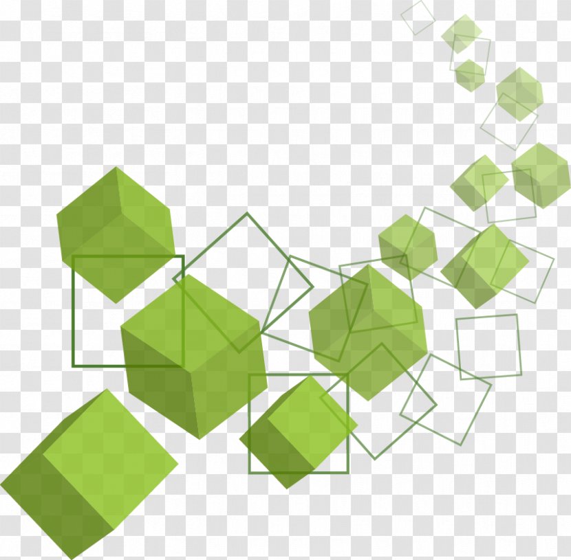 Cube Euclidean Vector Three-dimensional Space - Rectangle - Green Transparent PNG