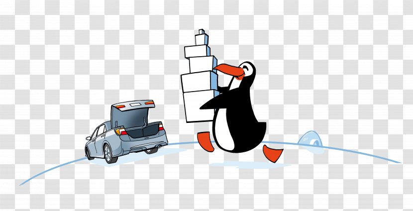 Penguin Illustration Cartoon Mode Of Transport Product Design - Flightless Bird Transparent PNG