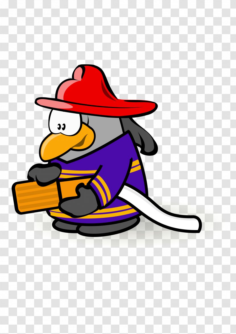Clip Art Firefighter Penguin CC-BY-SA-3.0 - Ax Drawing Transparent PNG