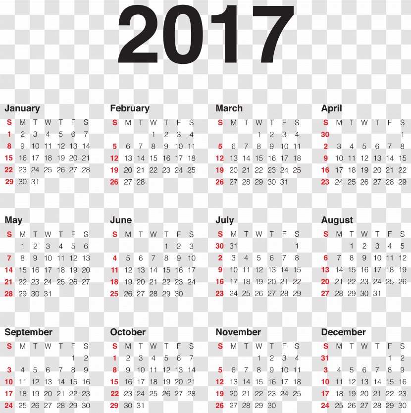 New Year's Day Calendar Holiday - Product Design - 2017 Transparent PNG Clip Art Image Transparent PNG