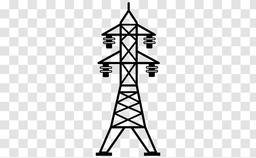 Overhead Power Line Electric Transmission Tower - Monochrome Photography - Electricity Transparent PNG