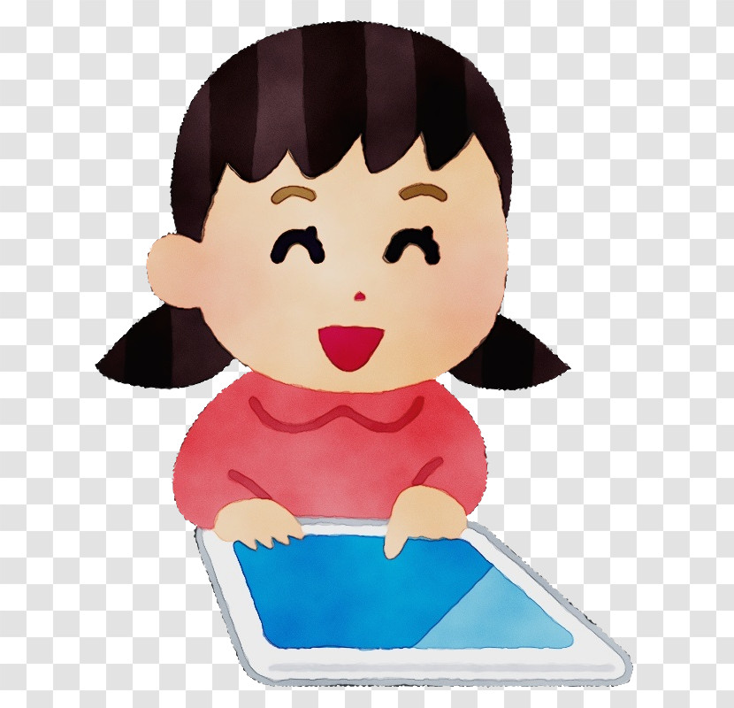 Cartoon Child Cheek Technology Ipad Transparent PNG