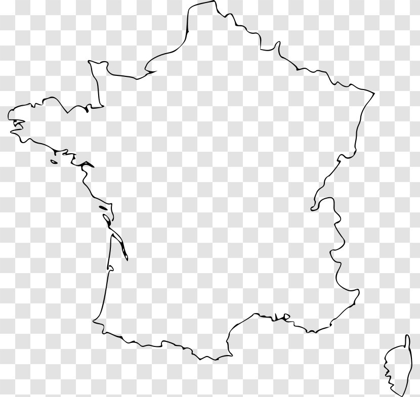 Flag Of France Map Clip Art - Blank Transparent PNG