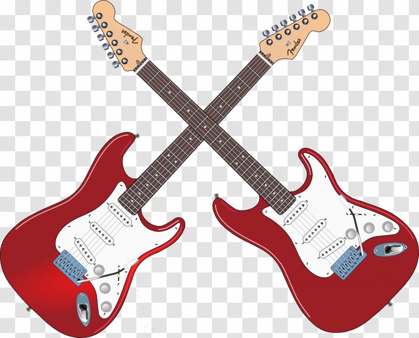 Fender Stratocaster Electric Guitar Musical Instruments Bass - Cartoon Transparent PNG