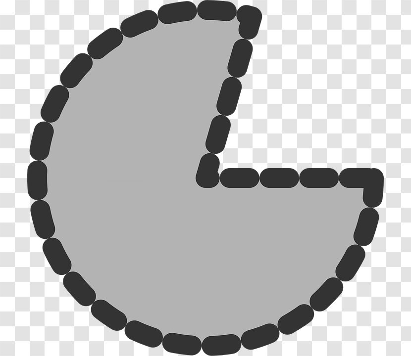 Pac-Man Pie Chart - Grey - Portion Transparent PNG
