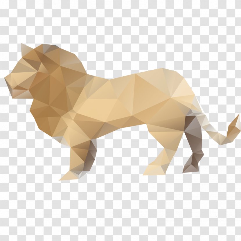 Lion Paper Origami - Polygon - Polygonal Transparent PNG