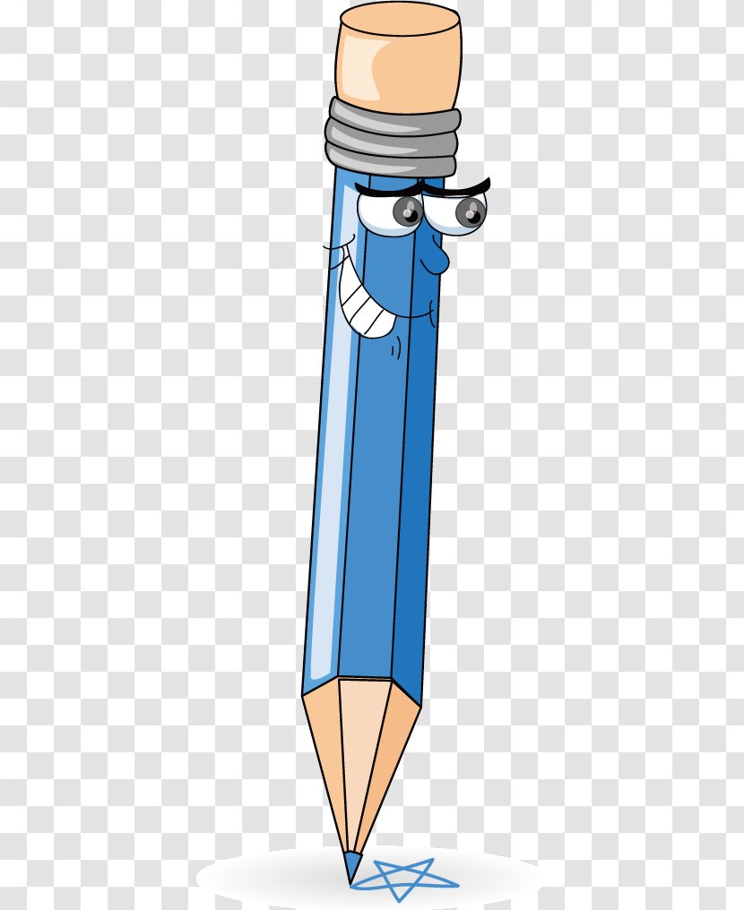 Colored Pencil Cartoon Drawing - Electric Blue Transparent PNG
