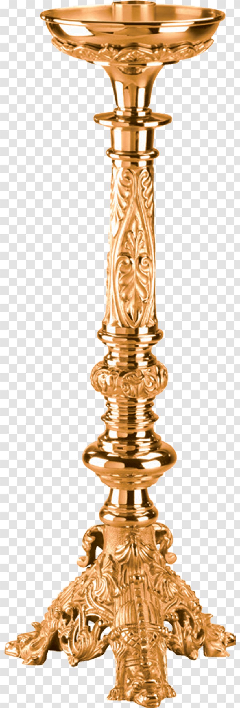 Brass Candlestick 01504 Copper Church - Candle Transparent PNG