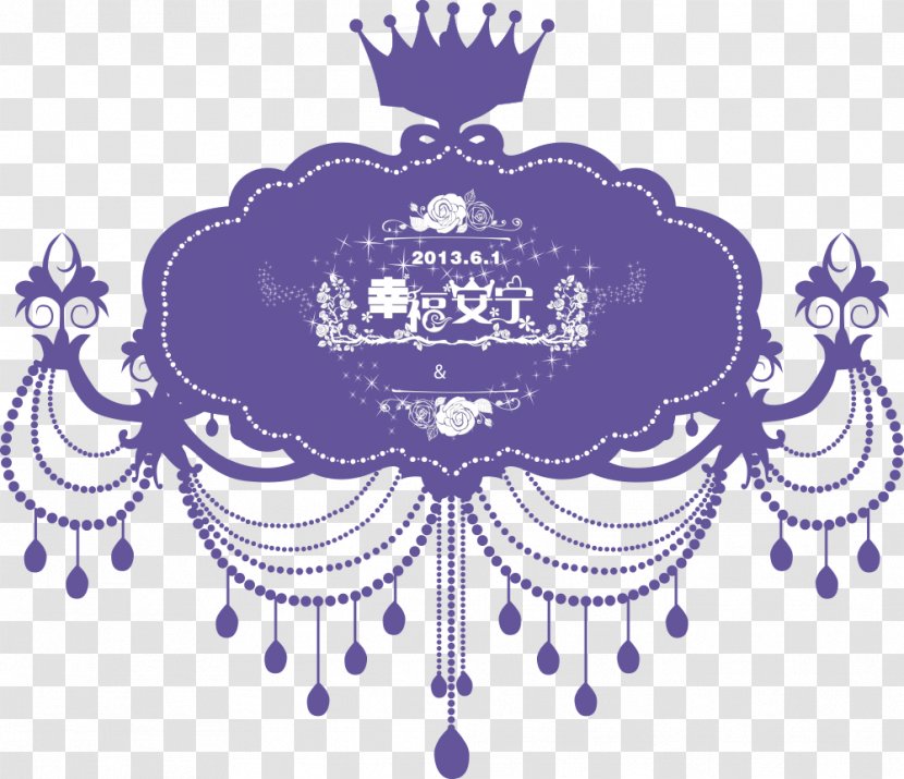 Vector Curtains & Crown - Purple - Chandelier Transparent PNG
