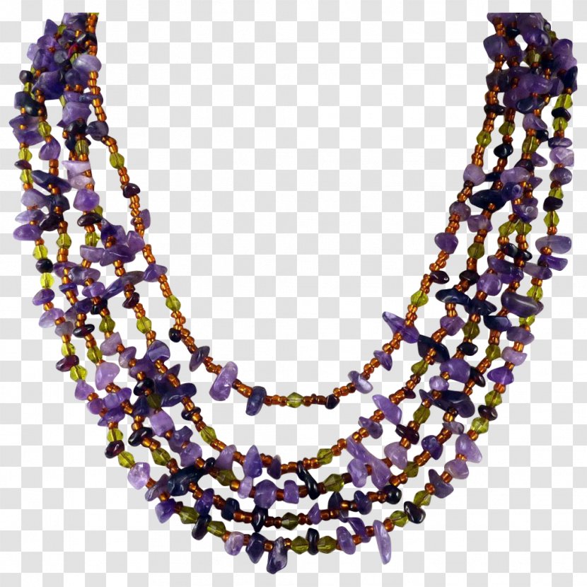 Amethyst Necklace Purple Bead Claude Monet Transparent PNG