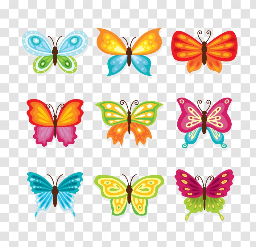 Butterfly Cartoon Download - Upload - Vector Colorful Transparent PNG