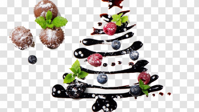 Food Christmas Tree Dinner Clip Art - Dark Chocolate Blueberry Cake Platter Transparent PNG