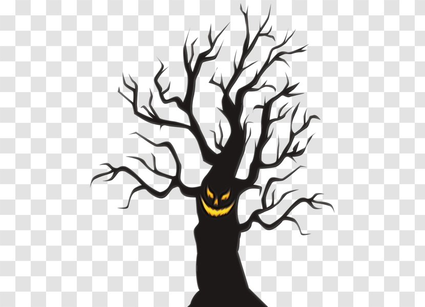 Tree Branch Silhouette - Character Created By - Line Art Blackandwhite Transparent PNG