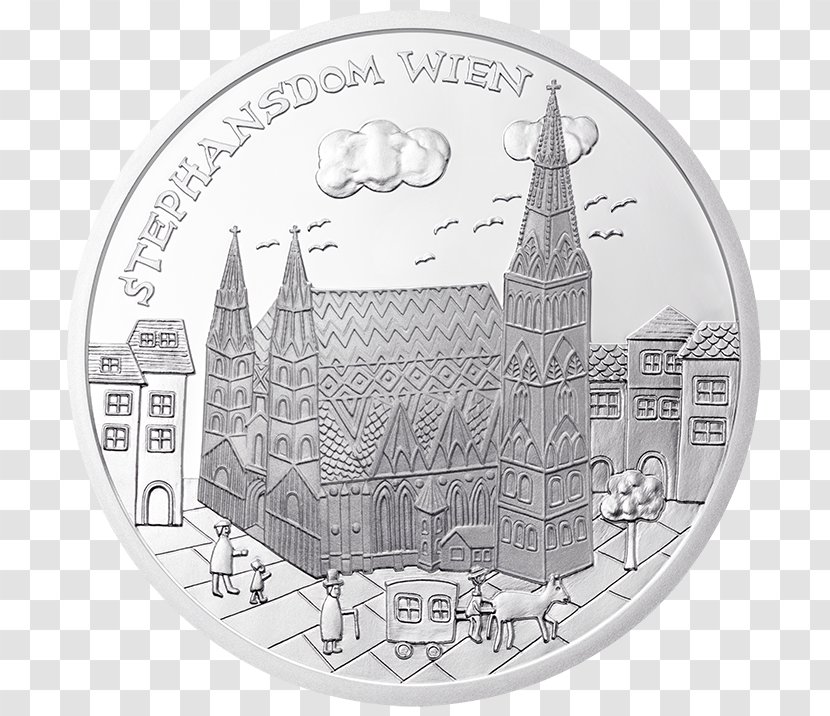 Silver Coin Austrian Mint Euro Coins - Architecture Transparent PNG