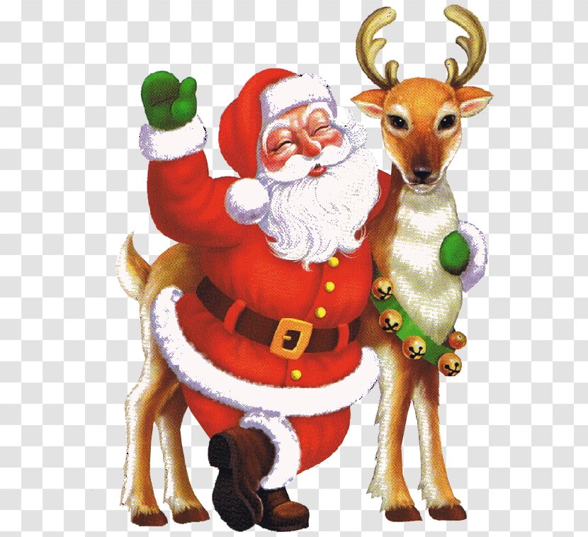Reindeer Santa Claus Christmas Ornament Transparent PNG