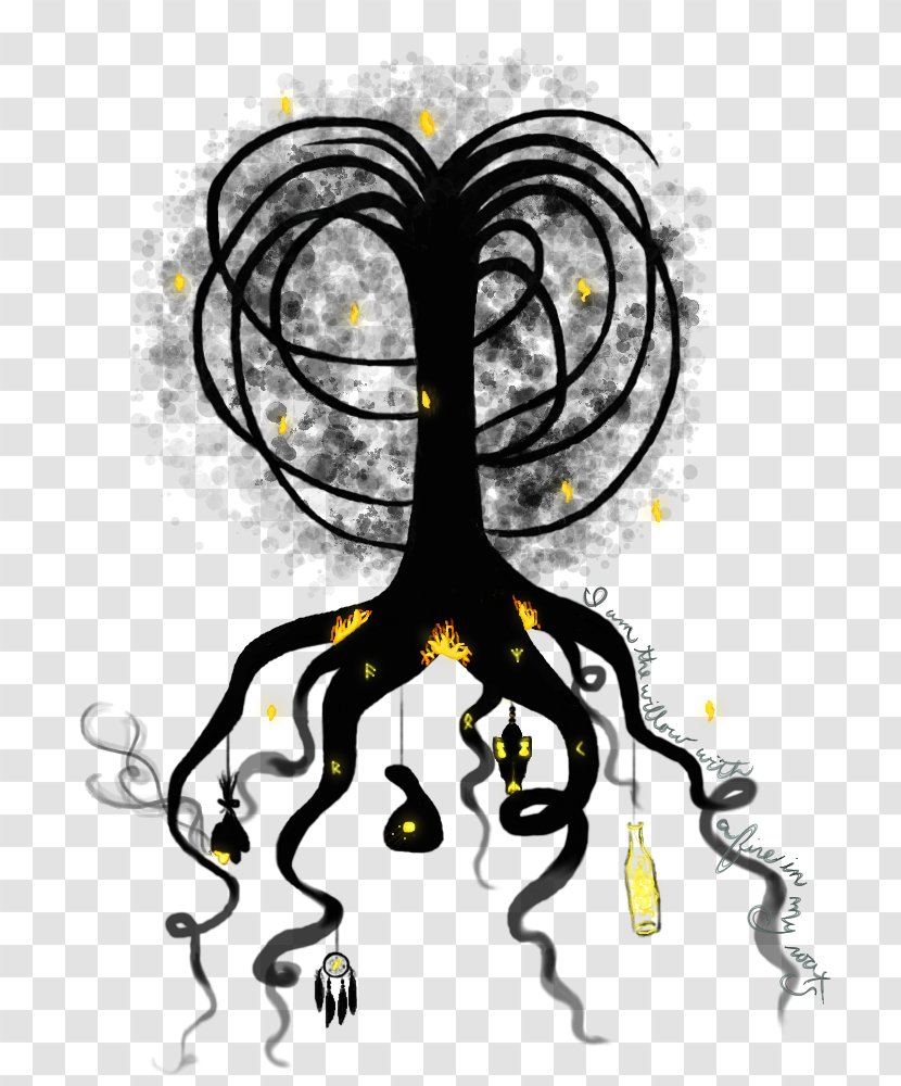 Tree Weeping Willow Drawing Root Art - Watercolor - Roots Transparent PNG