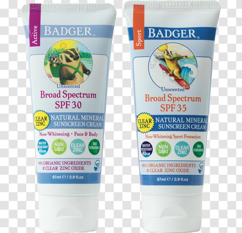 Sunscreen Lip Balm Factor De Protección Solar Lotion Badger - Oxybenzone Transparent PNG
