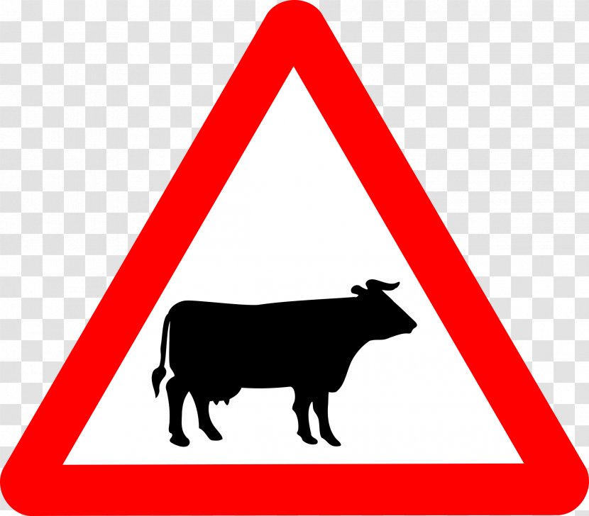 Cattle Traffic Sign Warning Road The Highway Code - Speed Bump - Signs Transparent PNG