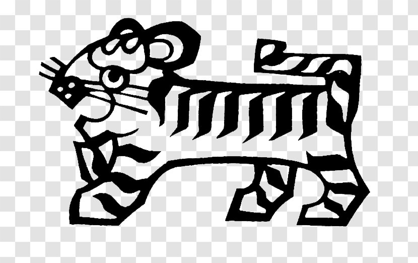 Tiger Chinese Zodiac Monkey - Black And White Transparent PNG