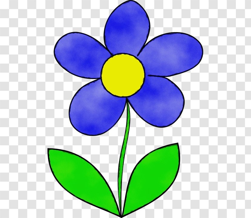 Blue Flower - Wet Ink - Pedicel Wildflower Transparent PNG